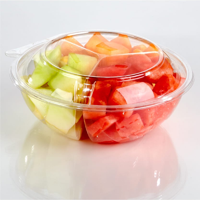 51 oz. 3 Compartment Round Tamper Evident Container - Lacerta